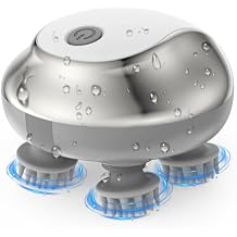 KeeKit Electric Pet Massager, Handheld Scalp Massager for Cats and Dogs, Cordless Cat Massage Tool with IPX7 Waterproof, 4 Silicone Heads, 3 Kneading Modes for Hair Growth, Deep Clean and Stress Relax