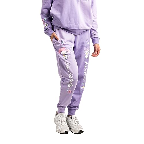 Bioworld Hello Kitty & Friends My Melody and Kuromi Women's Lilac Hoodie and Joggers 2-Piece Set3