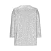 Sequin Tops for Women Sparkly 3/4 Sleeve Crewneck Shiny Shirts Lightweight Glitter Tunic Party Night Going Out Tops