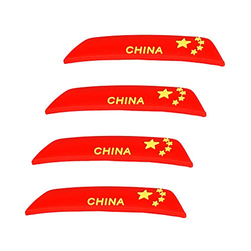 Oshotto Universal China Flag Car Door Guard Scratch Protector (Red) - Set of 4
