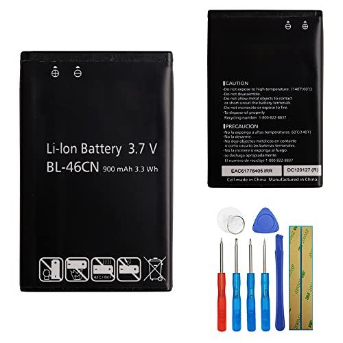 E-YIIVIIL Replacement Battery BL-46CN Compatible with LG Exalt VN360 Exalt 2 II VN370 Cosmos 2 VN251, Cosmos 3 VN251S with Tools