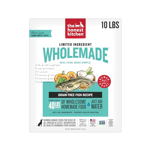 The Honest Kitchen Human Grade Wholemade™ Dehydrated Limited Ingredient Dog Food - Complete & Balanced Meal or Topper - Fish 10 lb Box