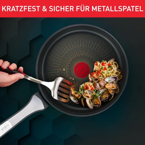 Foto von Tefal Unlimited On Crêpepfanne Induktion 28 cm, Pancake Pfanne mit kratzfester Titanium Antihaft-Beschichtung, Thermo-Signal bei idealer Brattemperatur, für alle Herdarten geeignet, G25939