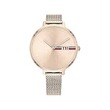 Tommy Hilfiger Reloj Analógico de Cuarzo para mujer con correa de malla de acero inoxidable color oro rosado - 1782158