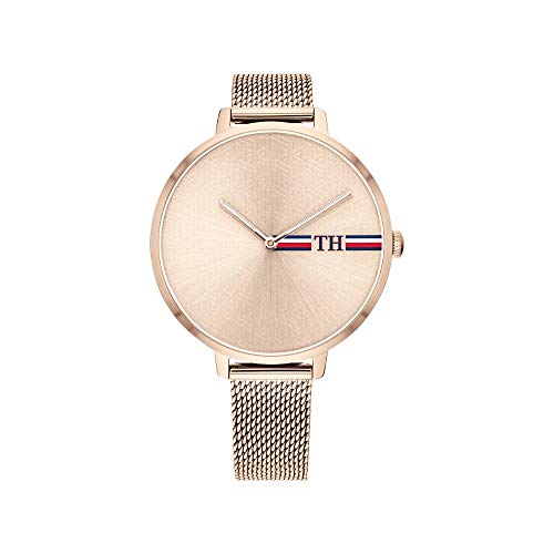Tommy Hilfiger Analog Quarzuhr für Damen mit Rotgoldfarbenes Edelstahl-Mesh-Gliederarmband - 1782158 Tommy Hilfiger Analog Quarzuhr für Damen mit Rotgoldfarbenes Edelstahl-Mesh-Gliederarmband - 1782158