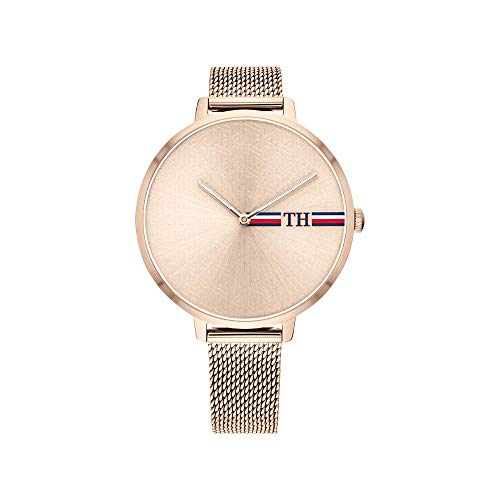 Tommy Hilfiger Reloj Analógico de Cuarzo para mujer con correa de malla de acero inoxidable color …