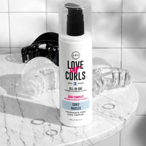 Love Ur Curls Lus Brands Fragrance-Free All-In-One Styler For Curly Hair, 8.5Oz - Repair, Hydrate And Style - For Natural Curly Textures - Unscented, No Crunch, No Cast With Shea Butter And Moringa #TOP3