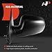 A-Premium Driver Side Power Door Mirror - Compatible with Jeep WJ Series Grand Cherokee 1999 2000 2001 2002 2003 2004 - Heated Manual Folding Black Outside Rear View Mirror