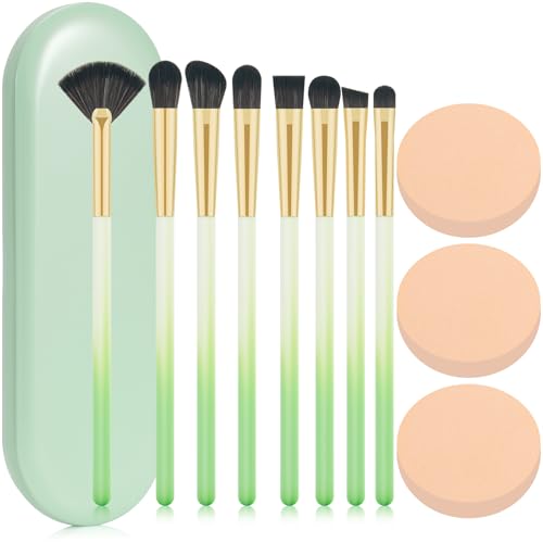 Eye Makeup Brush Set, 8 Pcs Update Synthetic Eyeshadow Brush Angled Eyebrow Brush Lip Brush with...