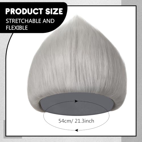 Image of Geyoga 2 Pcs Funny Wig Crazy Hair for Halloween Party,Grey, White