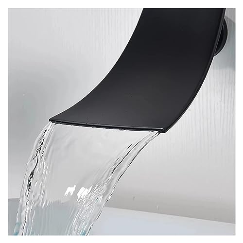 Mitigeur chaud et froid mural au design cascade noire pour vasque moderne