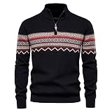 jersey de punto hombre hecho a mano Características: cuello de tripulación, manga larga, color sólido, ligero