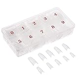 AORAEM 500pcs Lady White French Acrylic Style Artificial False Nails Half Tips & Box (White)