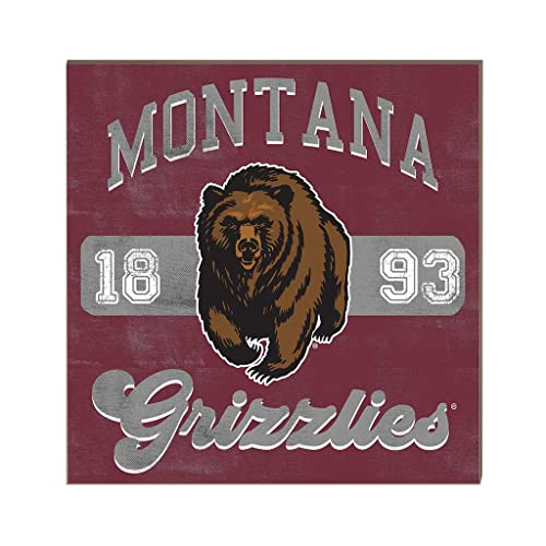 KH Sports Fan Montana Grizzlies 10"x10" Retro Team Mascot Sign, One Size, Multi