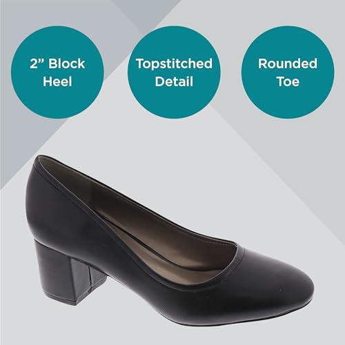 ARRAY Masseys Womens Daphne Block Heel Dress Pump 9 W Wide Black3