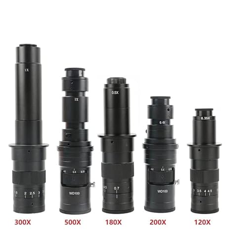 Lâminas de microscópio de laboratório ajustáveis 500X 300X 200X 180X 120X Zoom C-Mount Lens para CCD