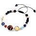 AKKGK Univers Explosif Galaxie Système Solaire Huit Planètes Bracelet Étoile Gardienne Pierre Naturelle Perle Bracelet Sept Voile Bracelet