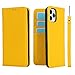 iCoverCase for iPhone 11 Pro Wallet Case with Credit Card Holder and Wrist Strap, RFID Blocking Genuine Leather Flip Folio Magnetic Cell Phone Cover Case for iPhone 11 Pro 5.8 Inch (Yellow)