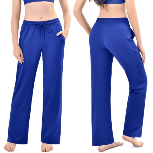 Stanpetix Sweatpants Women Wide Leg Joggers with Pockets RoyalBlue Large