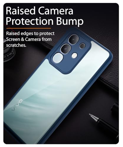 Image of WOW IMAGINE Shockproof Hybrid Back Cover for Vivo T4x 5G | iQoo Z10x 5G | Vivo Y31 Pro 5G | Hard Slim fit Back Case | PC & TPU | Clear Transparent Case - Blue