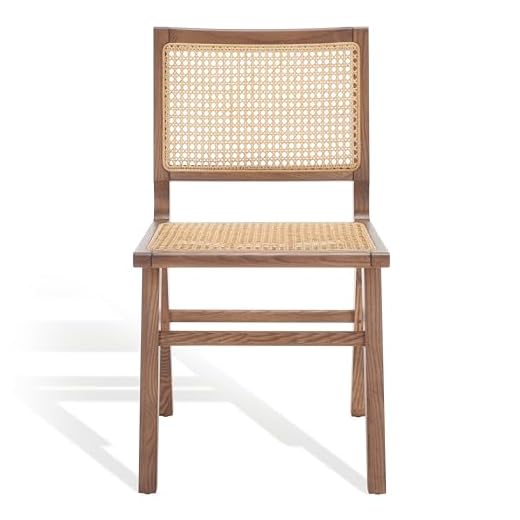 Safavieh Couture Home Collection Hattie Walnut French Cane Living Room Dining Accent Chair (Fully Assembled) -Set of 2 SFV4101D-SET2