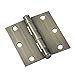Richelieu 821ABB Onward Full Mortise Butt Hinge for Interior Door, Square Corner, 3 1/2-inch (89 mm), Antique Brass Finish, 2 Pack