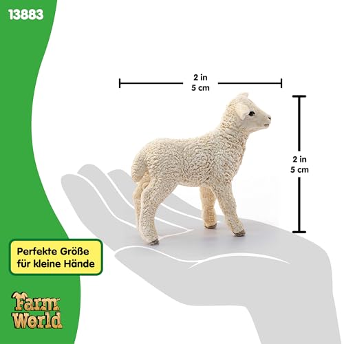 SCHLEICH Farm World | Lamm 13883 Bauernhof Spielfigur | detailgetreue Tierfigur & Sammelfigur | Geschenk für Jungen und Mädchen | Bauernhof Spielzeug ab 3 Jahren | 5 x 2 x 5 cm