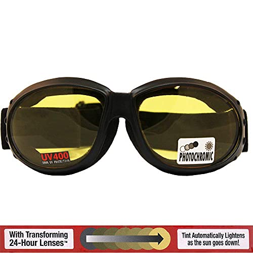 Image of Global Vision Eliminator Dirt Bike Padded Motorcycle Riding Goggles for Men and Women (Black Frame /Smoke Lens)