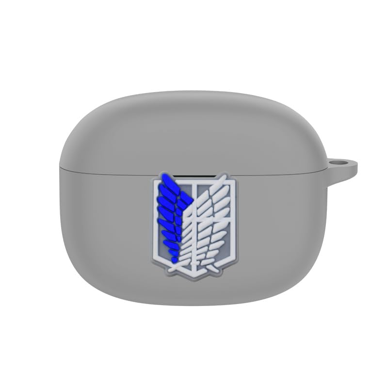 New Silicone Case Compatible with Boat Nirvana ion Protective Soft Silicone 360° Full Protection Dust-Proof Shockproof Case Cover with Hook (Cover Only) (Attack on Titan)