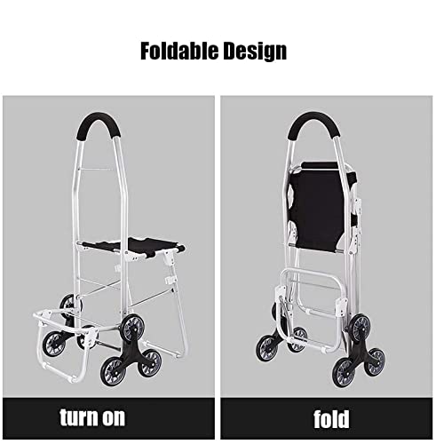 WYBF einkaufstrolley treppensteiger mit Sitz,6 räder für alte Menschen treppensteiger klappbar einkaufstrolley,stabil… – Bild 7