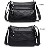 WuXingMeiLi Water Soft PU leather Purses and Shoulder Handbags for Women Crossbody Bag Cross Body Messenger Bags (Black T2) #2