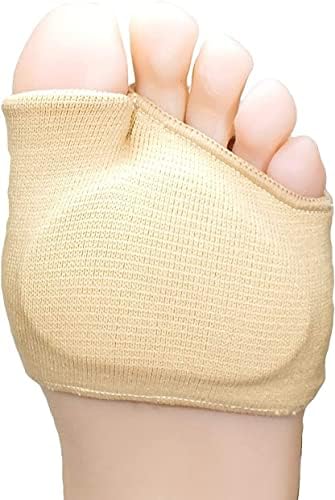 forefoot pads for pain relief hallux valgus support for bunion forefoot Sleeve pads, metatarsal pads for men and women with ball of foot cushion (1 pair) Beige, Cotton