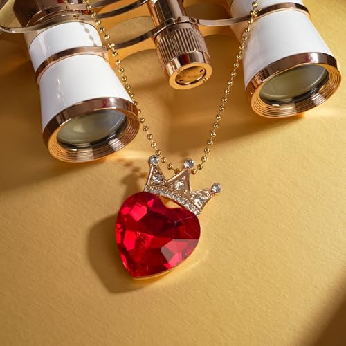 Evie Red Heart Necklace Descendant Costume Queen of Hearts Princess Halloween Jewelry for Valentine's Gift3