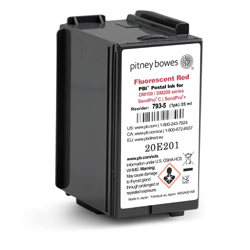 793-5 Genuine Pitney Bowes Red Ink Cartridge (35 ml) for DM100, DM200 and SendPro C and SendPro+ - Thumbnail 2