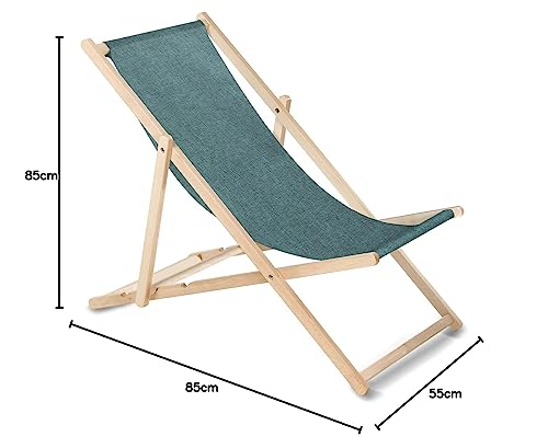 كرسي من الخشب الصلب للشاطئ والحديقة من جرين بلو (ميلانج تركواز)