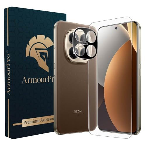Image of ArmourPro Advanced HD+ UV Tempered Glass for Redmi Note 15 Pro Plus with Black Camera Lens Protector, Edge-to-Edge Clear Screen Guard, Anti-Scratch, Case Friendly, Bubble-Free Kit