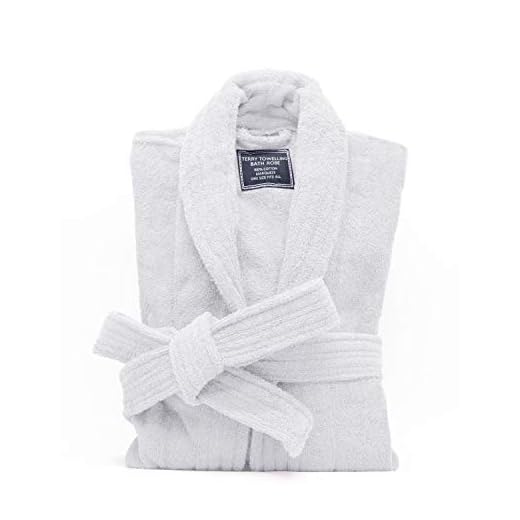 Marquess All-Cotton Bathrobe Thick Plush Cloth Housecoat Terry Toweling, Sweat Steaming Clothes Comfortable & Warm (White)