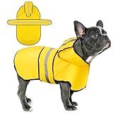 Paiaite Dog Raincoat: Hooded Slicker Poncho, Durable Waterproof Jacket with Reflective Stripes for Safety, Convenient Leash Hole, and Adjustable Fit, Perfect for Small, Medium, and Large Dogs Yellow L
