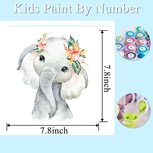 4 Pack Paint By Numbers For Kids Ages 4-8, Paint By Number For Kids Beginners Easy Acrylic Watercolor Paint Numbers Canvas Art For Kids, Diy Cartoon Animals Oil Painting For Home Wall Decor, 8"X8" #TOP2