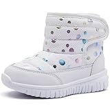 [MAYCY] スノーブーツ キッズ ウインターブーツ ベビー 女の子 男の子 スノーシューズ 子供 雪遊び アウトドア 冬用 靴 雪用 ブーツ 裏ボア 防水 防寒 滑り止め 軽量 ホワイト 14