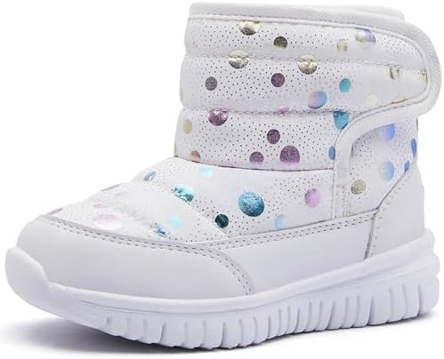 （02:30時点） [MAYCY] スノーブーツ キッズ ウインターブーツ ベビー 女の子 男の子 スノーシューズ 子供 雪遊び アウトドア 冬用 靴 雪用 ブーツ 裏ボア 防水 防寒 滑り止め 軽量 ホワイト 15