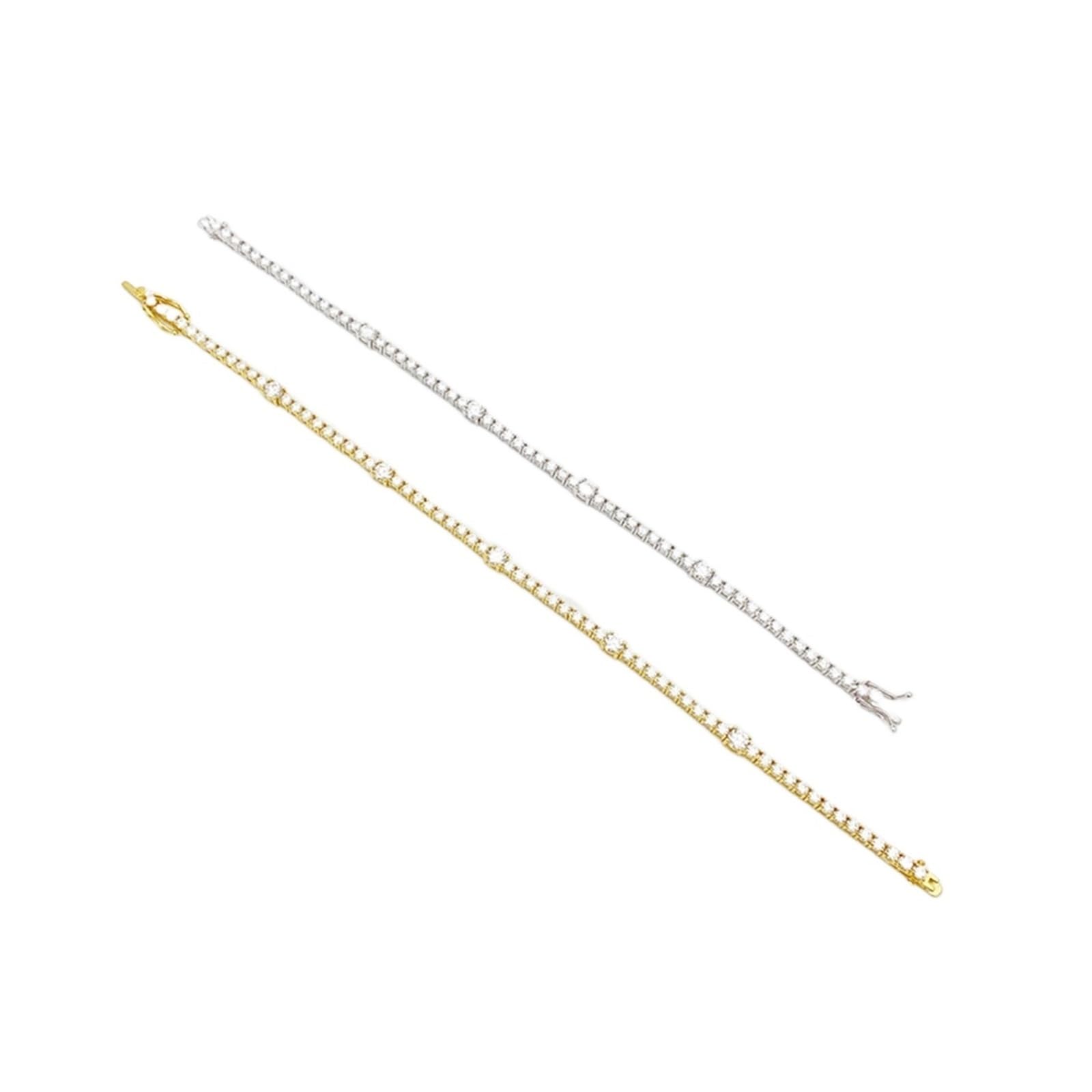 LYGBAOFUL Armband-Armband mit Moissanit-Tennisarmband, 14 Karat vergoldet, Ins D Vvs1, Moissanit-Diamant-Handarmband, 925er Silber, Damen-Pass-Tester (weiß vergoldet, 20,3 cm)