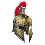 Amlisia Roman Knight Helmet, Spartan Gladiator Costume Helmet Plastic Medieval Hat Warrio Knight Armor Accessory with Red Feather for Men