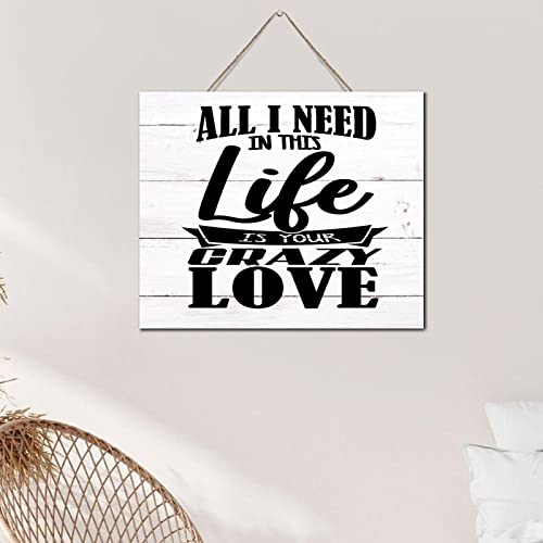 Panneau en bois vieilli All I Need plaque décoration murale salon