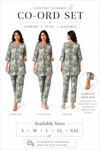 Image of RANGRIKA.in Co-ord Set for Women Stylish | Kurta Set for | Short Kurti with Palazzo | Ethnic Jaipuri Kurti Set | Kurti Palazzo Set | Salwar Suit