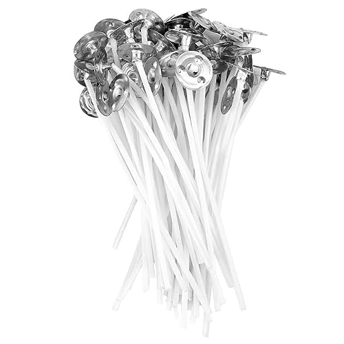 50 mechas de algodón con cera para velas 3.9 pulg