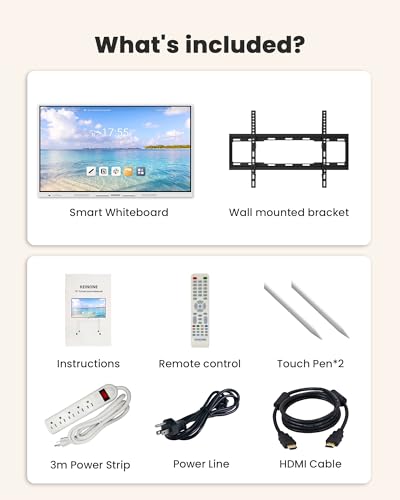 Image of Smart Board for Classroom, 75 inch 8+128 GB Interactive Smartboard Built-in Android OS & Open App Ecosystem - 4K Touchscreen Electronic Digital Whiteboard for Home Office School Studio Display