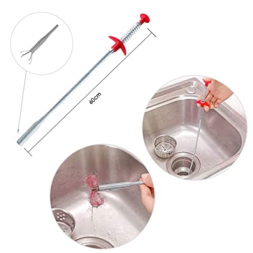 image for LAKNUY 6 in 1 Sink Snake Sewer Dredging Tool, 150CM Drain Auger Sewer 