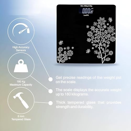 Image of Digital Weighing Machine for Home | LCD Display | Bathroom Scale | Health Scale | Electronic Weight Machine | Household Weighing Scale | Max Capacity 180 Kg