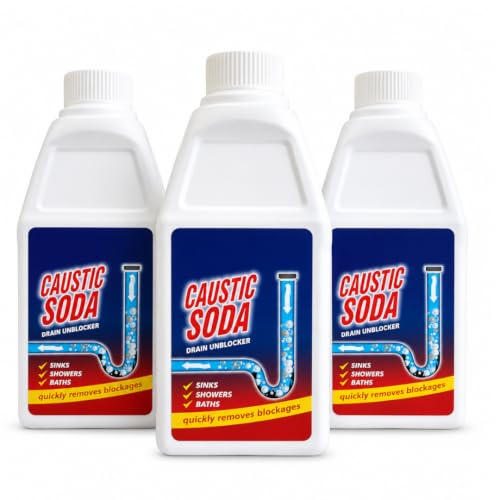 Image of 1Kg Caustic Soda Drain Cleaners & Unblockers Powder Kitchen Sink & Drain Cleaner Effectively Clears Blocked Drains Also Use For Cleaning Pathways Driveways Exterior & Brickwork